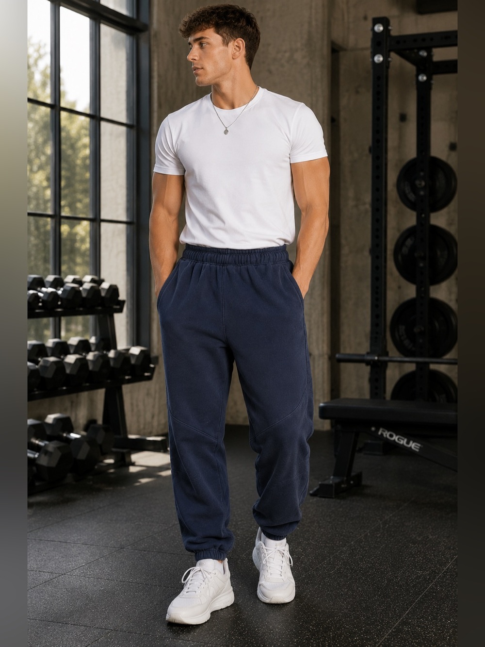 Gymshark Heavyweight Fleece Joggers Navy Men’s Small Sweatpants Dorm Ready Gym